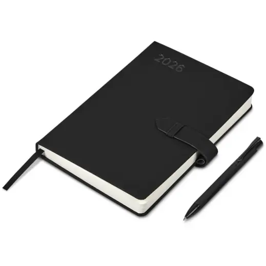 Altitude Enterprise A5 2026 Diary & Zeta Pen Set Black